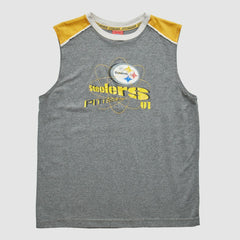 Pittsburgh Steelers NFL 2000s Pullover Tank Heather Gray Vintage