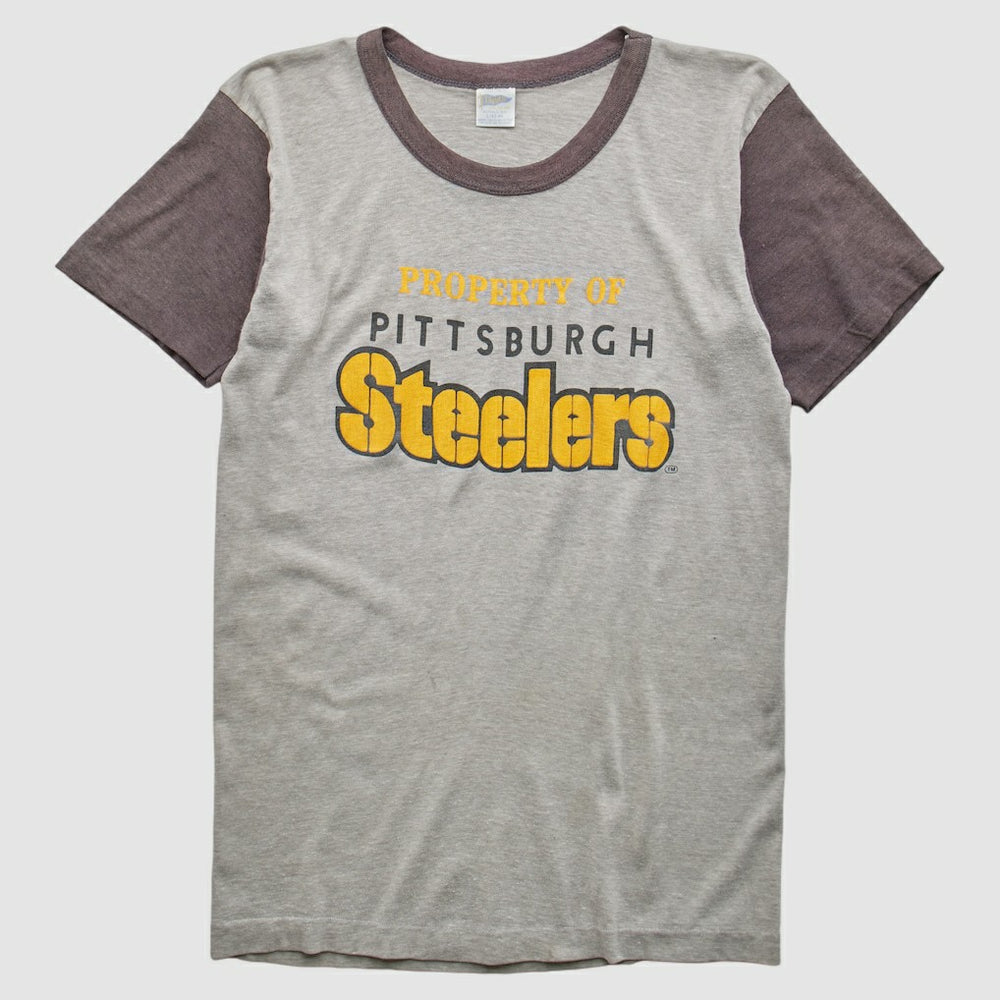 Pittsburgh Steelers Trench 80s T-Shirt Heather Gray Vintage