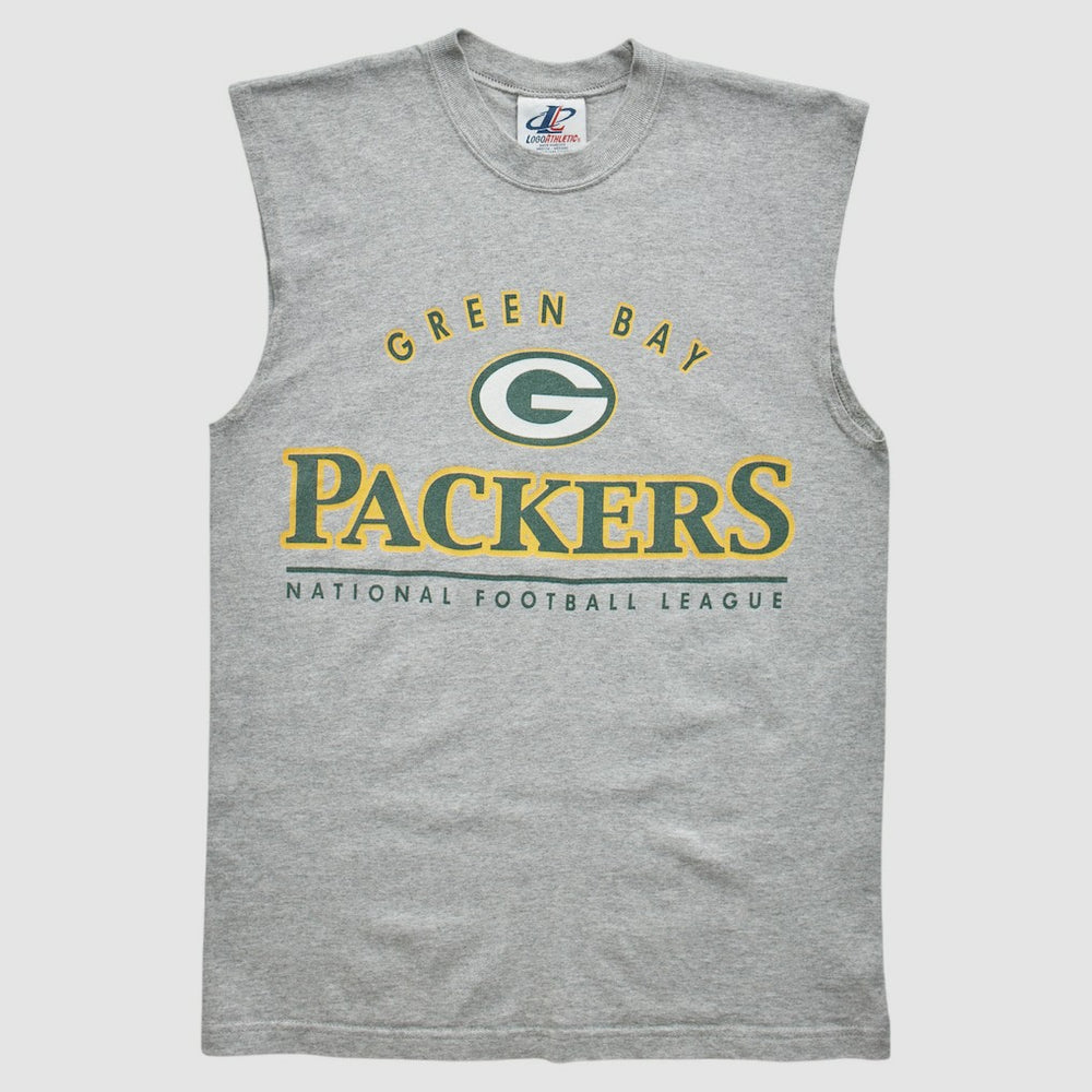 Green Bay Packers Logo Athletic 2000s Tank Heather Gray Vintage