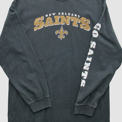 New Orleans Saints NFL 2000s Long Sleeve T-Shirt Black Vintage