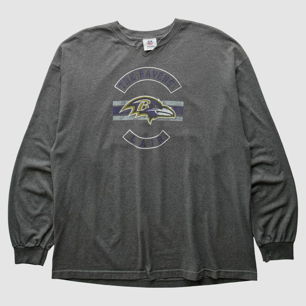 Baltimore Ravens NFL 2010s Long Sleeve T-Shirt Dark Heather Gray Vintage