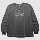 Baltimore Ravens NFL 2010s Long Sleeve T-Shirt Dark Heather Gray Vintage