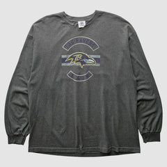 Baltimore Ravens NFL 2010s Long Sleeve T-Shirt Dark Heather Gray Vintage