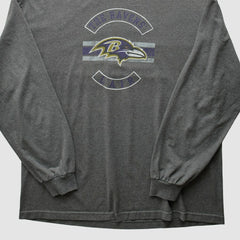 Baltimore Ravens NFL 2010s Long Sleeve T-Shirt Dark Heather Gray Vintage