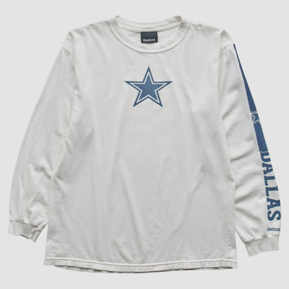 Dallas Cowboys Reebok 2010s Long Sleeve T-Shirt White Vintage
