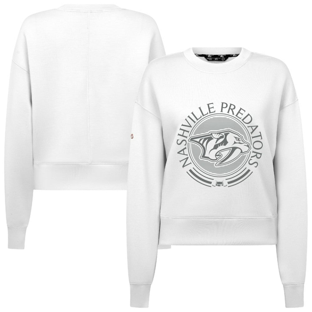 NHL Nashville Predators Levelwear Women's Slate & Snow Sponge Tri-Blend Sweatshirt - White