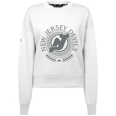 NHL New Jersey Devils Levelwear Women's Slate & Snow Sponge Tri-Blend Sweatshirt - White