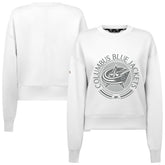 NHL Columbus Blue Jackets Levelwear Women's Slate & Snow Sponge Tri-Blend Sweatshirt - White