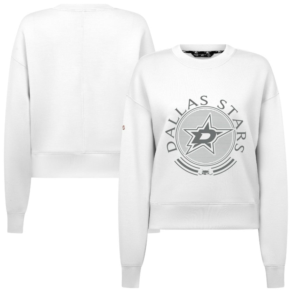 NHL Dallas Stars Levelwear Women's Slate & Snow Sponge Tri-Blend Sweatshirt - White