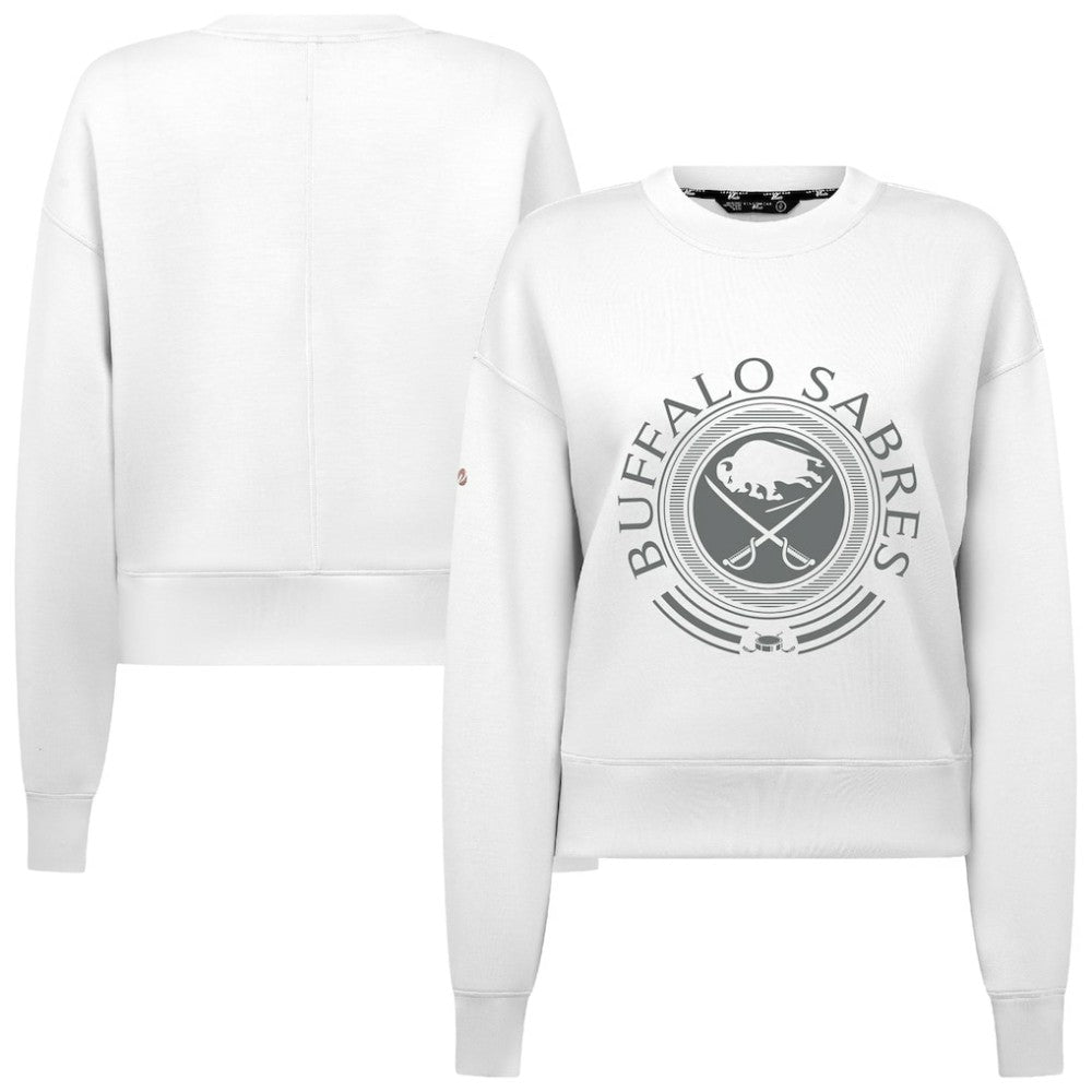 NHL Buffalo Sabres Levelwear Women's Slate & Snow Sponge Tri-Blend Sweatshirt - White