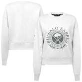 NHL Buffalo Sabres Levelwear Women's Slate & Snow Sponge Tri-Blend Sweatshirt - White