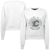 NHL Calgary Flames Levelwear Women's Slate & Snow Sponge Tri-Blend Sweatshirt - White
