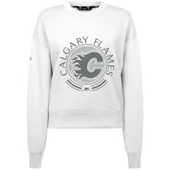 NHL Calgary Flames Levelwear Women's Slate & Snow Sponge Tri-Blend Sweatshirt - White
