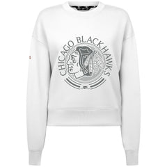 NHL Chicago Blackhawks Levelwear Women's Slate & Snow Sponge Tri-Blend Sweatshirt - White