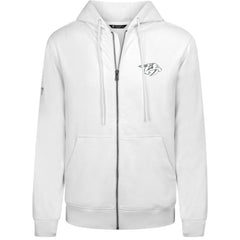 NHL Nashville Predators Levelwear Podium Chenille Logo Full-Zip Hoodie - White