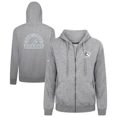 NHL San Jose Sharks Levelwear Podium Chenille Logo Full-Zip Hoodie - Gray