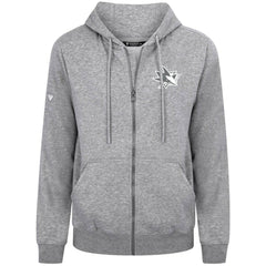 NHL San Jose Sharks Levelwear Podium Chenille Logo Full-Zip Hoodie - Gray