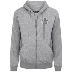 NHL Toronto Maple Leafs Levelwear Podium Chenille Logo Full-Zip Hoodie - Gray