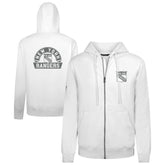 NHL New York Rangers Levelwear Podium Chenille Logo Full-Zip Hoodie - White