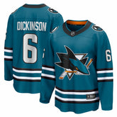 NHL Sam Dickinson San Jose Sharks Fanatics Home Breakaway Jersey - Teal