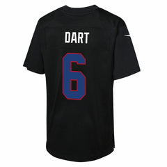 NFL Jaxson Dart New York Giants Youth Fashion Game Jersey - Carbon Black