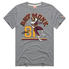 Art Monk Washington Commanders Homage Unisex Retired Player Classic Illustration Tri-Blend T-Shirt Gray