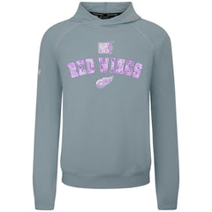 NHL Detroit Red Wings Levelwear Hockey Fights Cancer Mandate Tri-Blend Hoodie - Gray