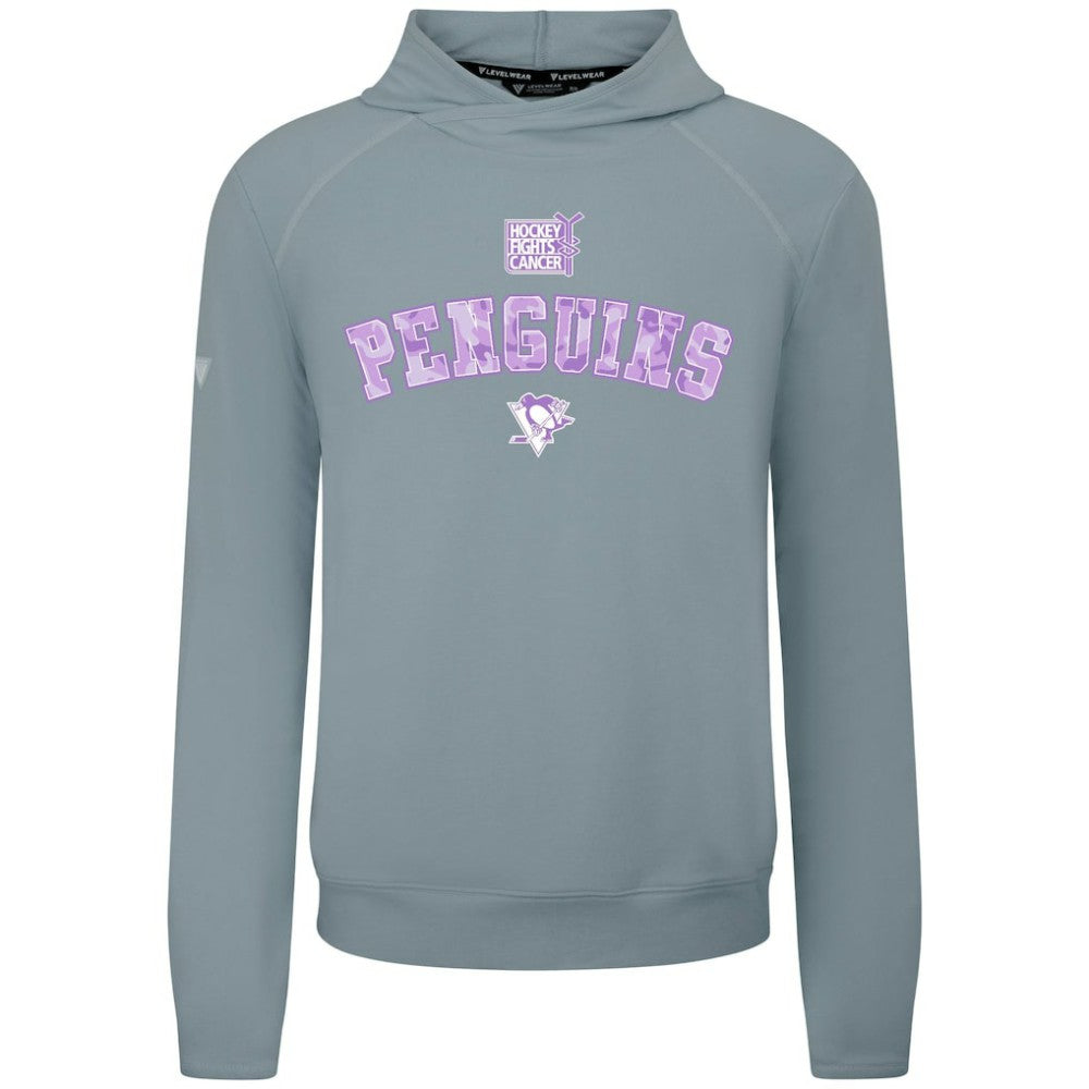NHL Pittsburgh Penguins Levelwear Hockey Fights Cancer Mandate Tri-Blend Hoodie - Gray