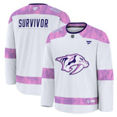 NHL Nashville Predators Fanatics Hockey Fights Cancer Survivor Practice Jersey - White