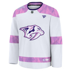 NHL Nashville Predators Fanatics Hockey Fights Cancer Survivor Practice Jersey - White