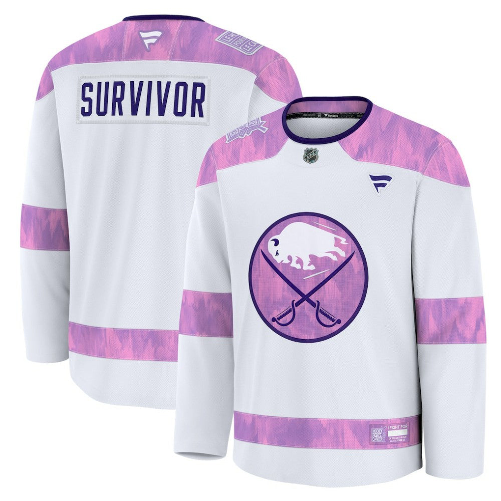 NHL Buffalo Sabres Fanatics Hockey Fights Cancer Survivor Practice Jersey - White