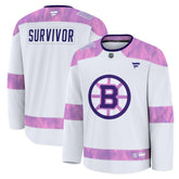NHL Boston Bruins Fanatics Hockey Fights Cancer Survivor Practice Jersey - White