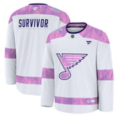NHL St. Louis Blues Fanatics Hockey Fights Cancer Survivor Practice Jersey - White