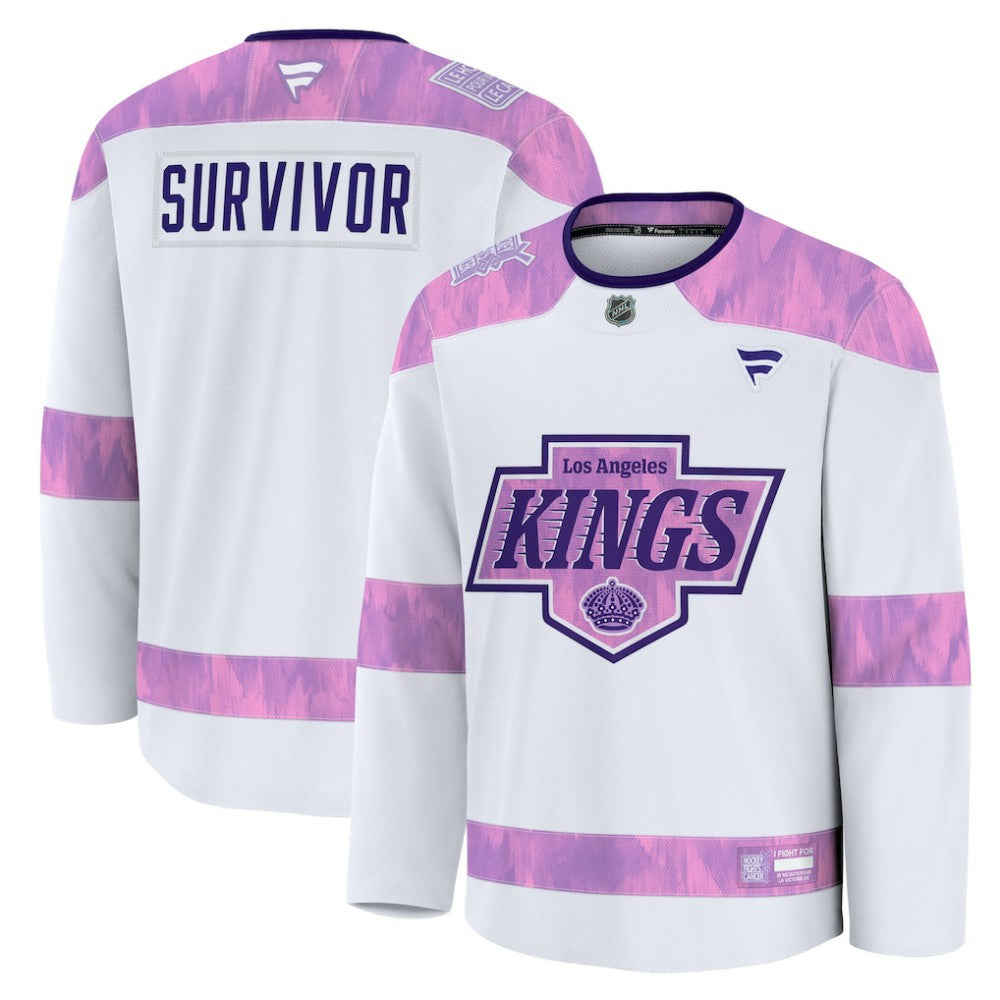 NHL Los Angeles Kings Fanatics Hockey Fights Cancer Survivor Practice Jersey - White