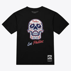 Philadelphia Phillies Mitchell & Ness Women's Sugar Skull Boxy T-Shirt - Black T-shirts