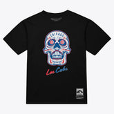 Chicago Cubs Mitchell & Ness Women's Sugar Skull Boxy T-Shirt - Black T-shirts