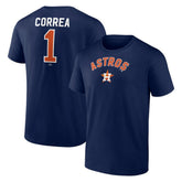 Carlos Correa Houston Astros Winning Streak Name & Number T-Shirt - Navy T-shirts