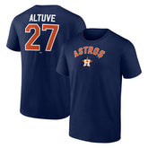 Jose Altuve Houston Astros Winning Streak Name & Number T-Shirt - Navy T-shirts