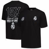 Real Madrid Peace Collective Unisex European Champions Heavyweight T-Shirt Black