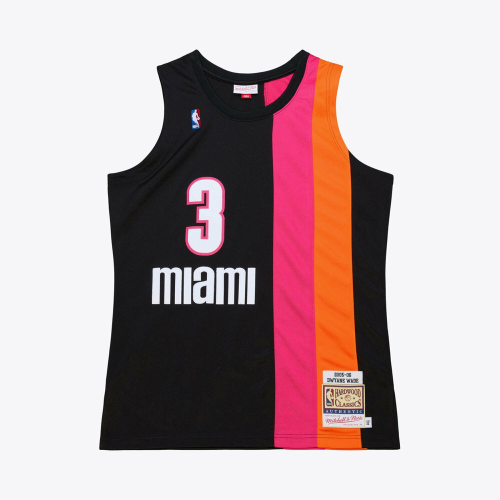 NBA Dwyane Wade Miami Heat 2005-06 Hardwood Classics Authentic Jersey - Black