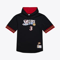 Allen Iverson Philadelphia 76ers Mesh Name & Number Short Sleeve Hoodie Black