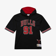 Dennis Rodman Chicago Bulls Mesh Name & Number Short Sleeve Hoodie Black