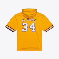 Shaquille O'Neal Los Angeles Lakers Mesh Name & Number Short Sleeve Hoodie Gold