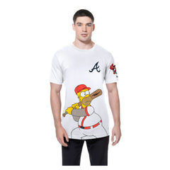 Atlanta Braves New Era MLB x Simpsons Homer Wonderbat T-Shirt - White T-shirts