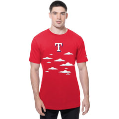Texas Rangers New Era MLB x Simpsons 2026 Collab Clouds T-Shirt - Red T-shirts