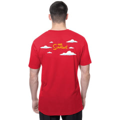 Texas Rangers New Era MLB x Simpsons 2026 Collab Clouds T-Shirt - Red T-shirts