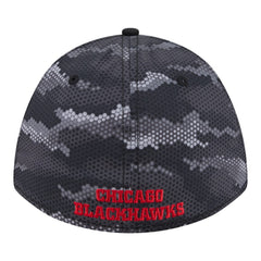 NHL Chicago Blackhawks New Era Zero Dark 39THIRTY Flex Hat - Black