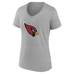 Arizona Cardinals Women's Team Authentic Personalized Name & Number V-Neck T-Shirt Gray