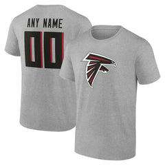 Atlanta Falcons Team Authentic Personalized Name & Number T-Shirt Gray
