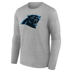 Carolina Panthers Team Authentic Personalized Name & Number Long Sleeve T-Shirt Gray